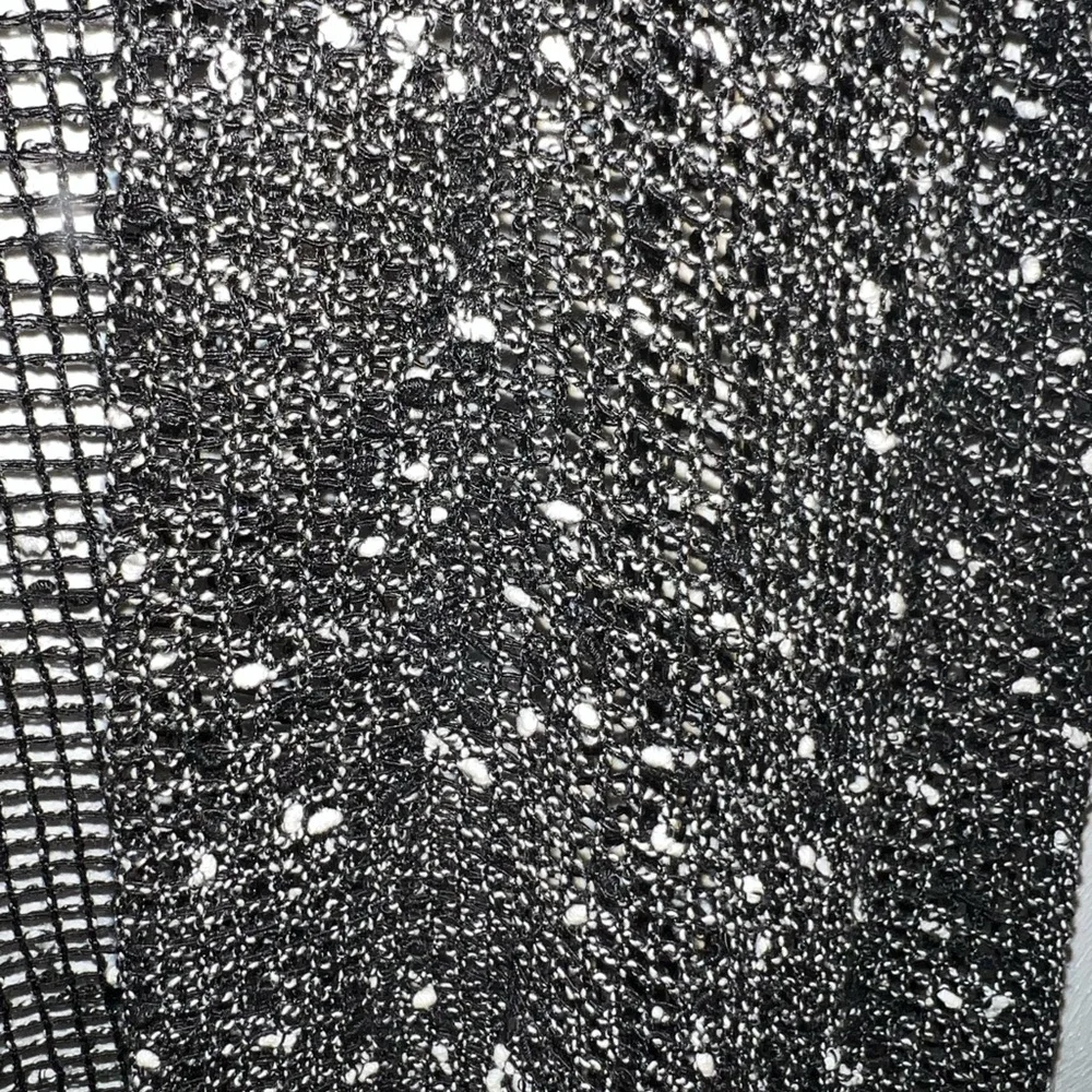 KATIE TODD Classic Open Weave Sleeveless Cardigan Black White Women's‎ Size S/M